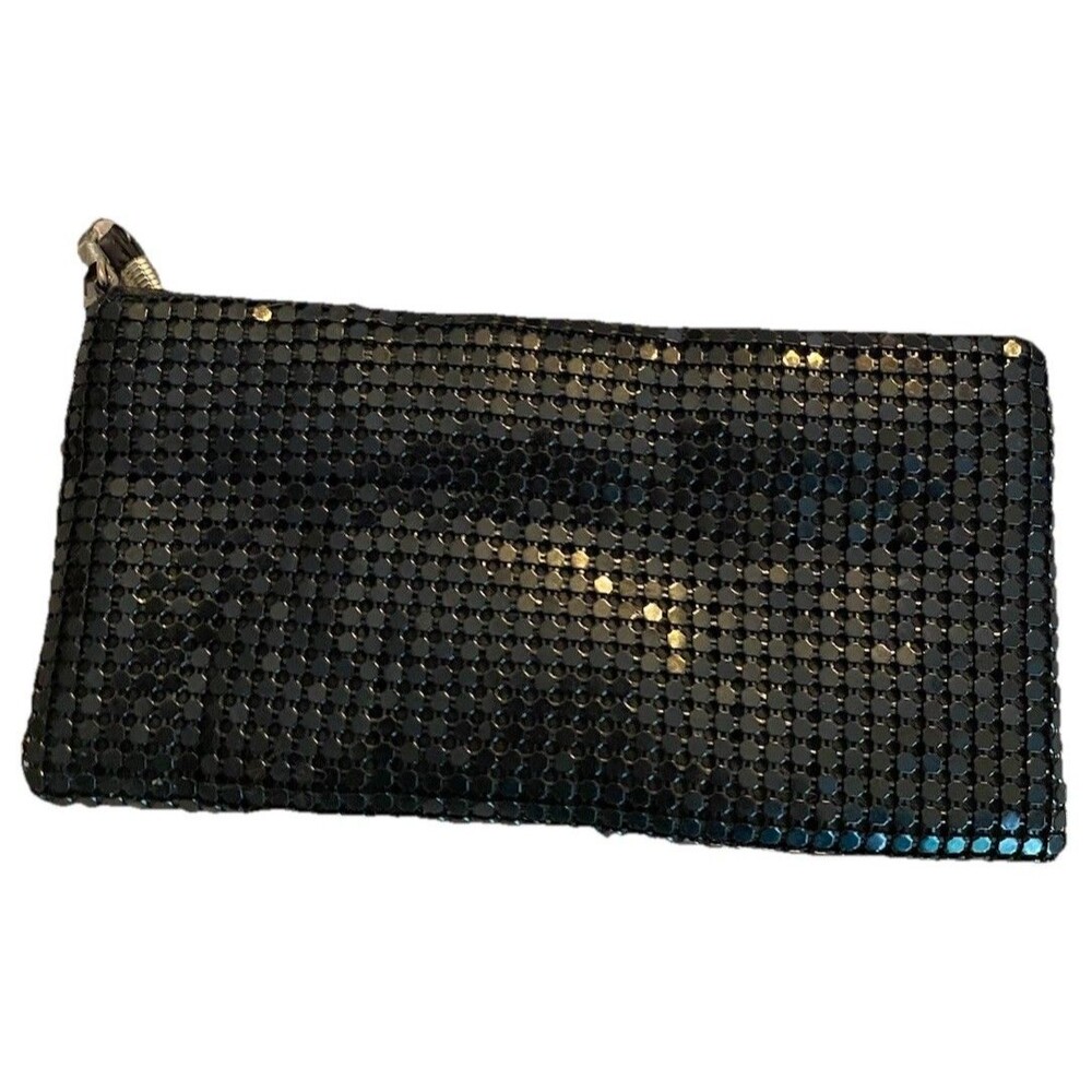 Black Clutch Purse Sequin Mesh Beaded Bag Party Wedding Dressy